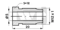 Piduritoru otsik M12X1 L=20,0 sw12