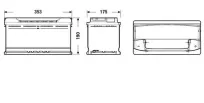 EXIDE 100AH 900A PRE 353X175X190 -/+