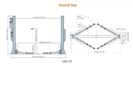 2-post tõstuk EE-62B50T (5T) - KAUBIKULE