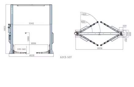 2-post tõstuk EE-62C50T (5T) - KAUBIKULE