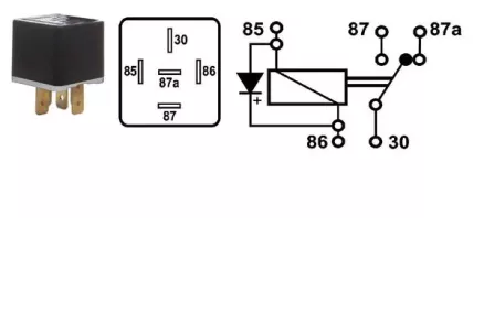 RELEE 12V 20/30A 5-KL DIOODIGA