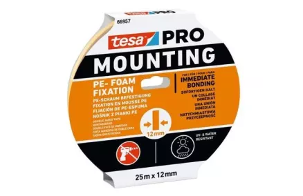 Kahepoolne teip must Tesa 25m x 12mm