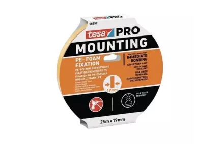 Kahepoolne teip must Tesa 25m x 19mm