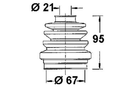 Veovõlli tolmukate 21 x 67 x 95