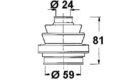 Veovõlli tolmukate 24 x 59 x 81