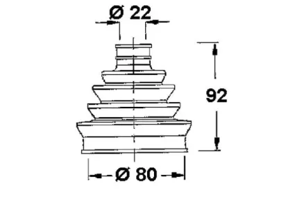 Veovõlli tolmukate 22 x 80 x 92