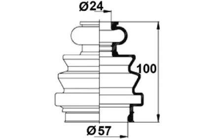 Veovõlli tolmukate 24 x 57 x 100