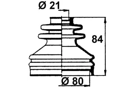 Veovõlli tolmukate 21 x 80 x 84