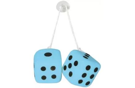 TÄRING, HELESININE/VALGE 6,5X6,5CM