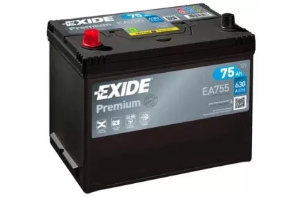 EXIDE 75AH 630A PRE 260X170X222 +/-